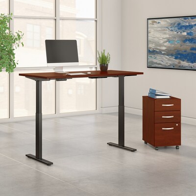 Bush Business Furniture Move 60 Series 72W Electric Height Adjustable Standing Desk with Storage, H