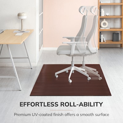 Anji Mountain Standard Bamboo Carpet & Hard Floor Chair Mat, 48" x 72", Dark Cherry (AMB24002)