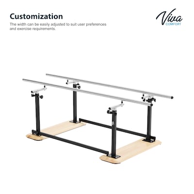 Viva Comfort 7 ft. Steel Foldable Physical Therapy Parallel Bars, 350lb Capacity, Black (ME905-01-MK)