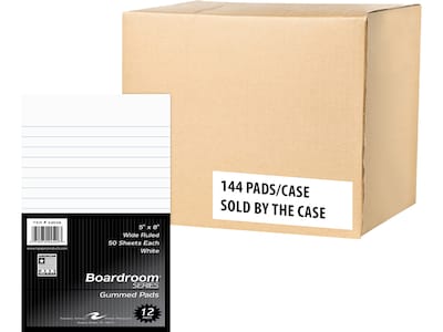 Roaring Spring Paper Products Boardroom Series Notepad, 5 x 8, Wide-Ruled, White, 50 Sheets/Pad, 1