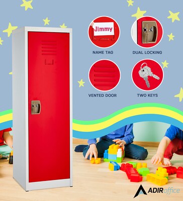AdirOffice 48" Single Tier Red Storage Locker (629-01-RED)