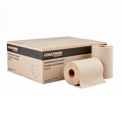 Coastwide Professional™ Recycled Hardwound Paper Towels, 1-Ply, 350 ft./Roll, 12 Rolls/Carton (CW218