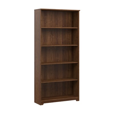 Bush Furniture Cabot 66H 5-Shelf Bookcase with Adjustable Shelves, Modern Walnut (WC31066)