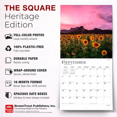 2027 BrownTrout Sunflowers 12" x 12" Monthly Wall Calendar (9798330711352)