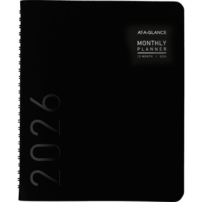 2026 AT-A-GLANCE Contemporary 7" x 8.75" Monthly Planner, Faux Leather Cover, Black (70-120X-05-26)