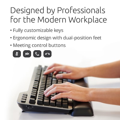 Kensington MK7500F QuietType Wireless Ergonomic Keyboard, Black (K72201US)