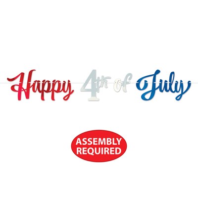 Beistle Happy 4th Of July Foil Streamer, 2/Pack (56430)