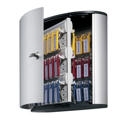 Durable Stylish Brushed Aluminum 54 Key Cabinet System, Gray (1953-23)