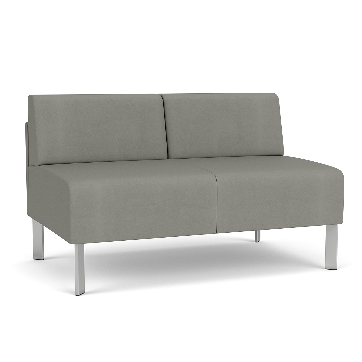 Lesro Luxe 48W Vinyl Loveseat, Patriot Plus Dove/Silver (LX1502.FSV-01PPDO)