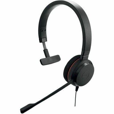 Jabra Evolve 20 USB-A Noise Canceling Mono Computer On-Ear Headset, MS Certified (4993-823-189-01)