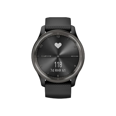 Garmin vívomove Trend Smartwatch, 40.4mm, Black Silicone Band (010-02665-00)