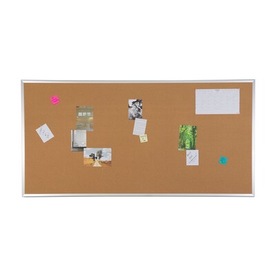 Quill Brand® Standard Durable Cork Bulletin Board, Aluminum Frame, 8W x 4H (28347-CC)