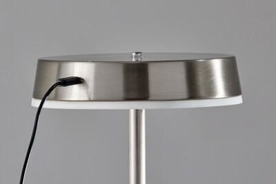 Adesso Mira 55" Brushed Steel Cordless LED Floor Lamp with Disc-Shaped Shade (2612-22)
