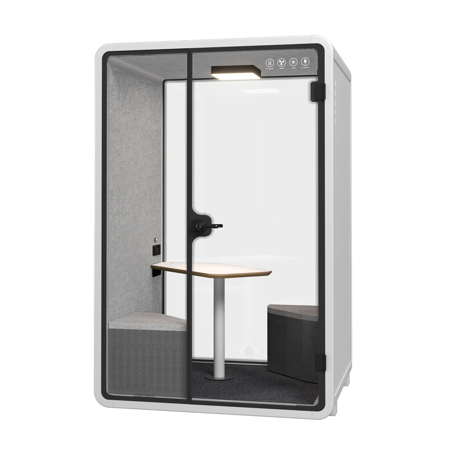 FlexiSpot WorkCube Series Sound Absorbing 2 Person Privacy Booth, White (P2FW-KIT)
