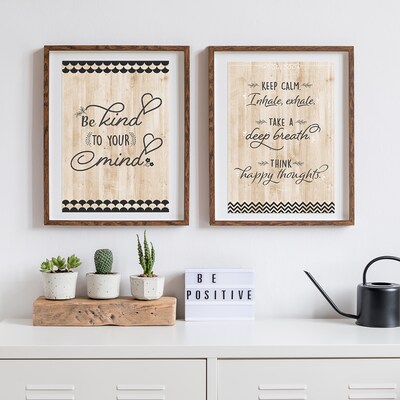 Creative Teaching Press Core Decor Black, White, and Wood Inspire U 4-Poster Pack (CTP10988)