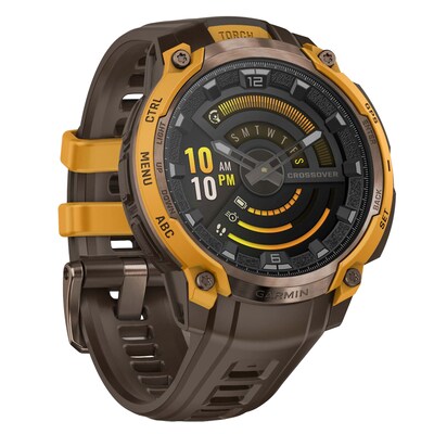 Garmin Instinct Crossover Smartwatch, GPS, 46.6mm, Cocoa Silicone Band (010-03398-01)
