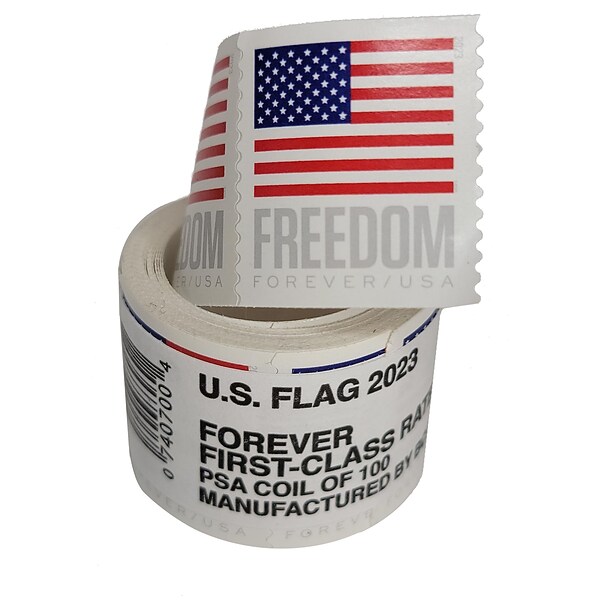 USPS U.S. Flag Forever 100 Postage Stamps (USPS4EVROLL) | Quill.com