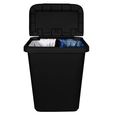 Hefty Dual Function XL Trash Can, 20.4 Gallons, Black, 2/Pack (HFTCOM2280075-2)