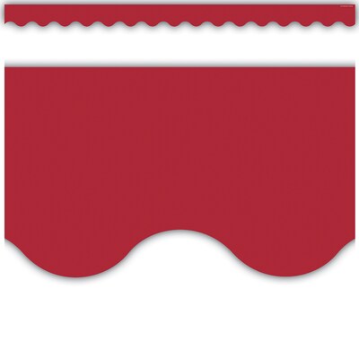 Teacher Created Resources Border Trim, 2.19" x 2.92', Cranberry Red Scalloped, 12/Pack, 6 Packs/Bundle (TCR9242-6)