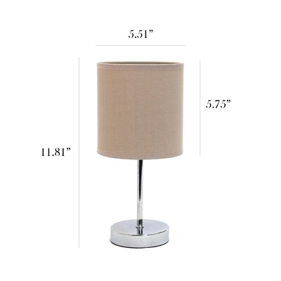 Simple Designs 11.81" LED Table Lamp, Brushed Nickel/Gray (LT2007-GRY-24PK)