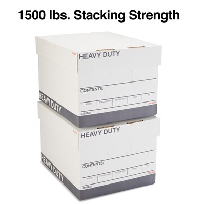 Staples Triple Wall Heavy Duty File Box, Lift Off Lid, Letter/Legal, White/Gray, 12/Carton (TR59220)