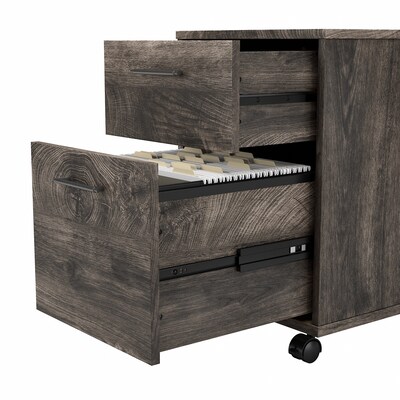 Bush Furniture Key West 48" Writing Desk with 2-Drawer Mobile File Cabinet, Dark Gray Hickory (KWS001GH)