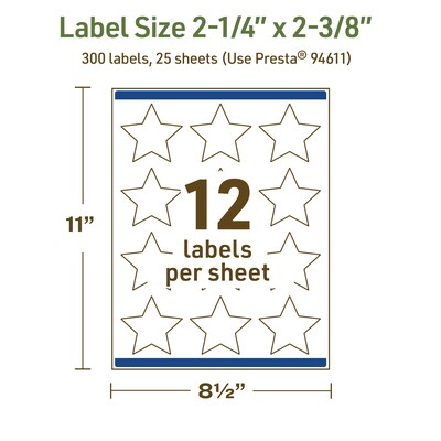 Avery Dissolvable Burst Multipurpose Labels, 2-1/4" x 2-3/8", Off-white, 300/Pack (94611)