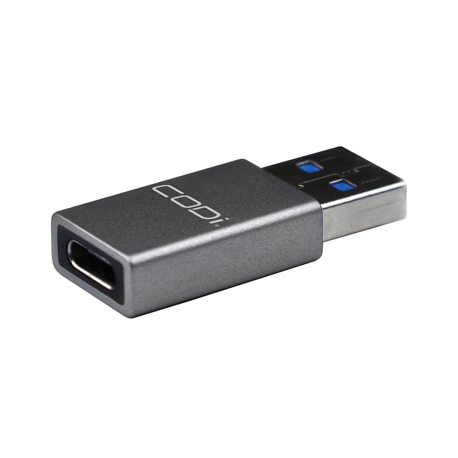 CODi USB A to USB C Adapter, Female to Male, Silver (ADP-AC10)