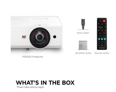 ViewSonic 4000 Lumens XGA Short Throw Projector with Dual HDMI, USB-A, White (PS502X)