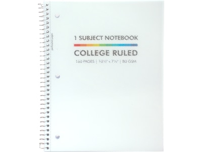 Pukka Pad Basics Subject Notebook, 7.5 x 10.5, College-Ruled, 80 Sheets, White, 3/Pack (9759-BAS)