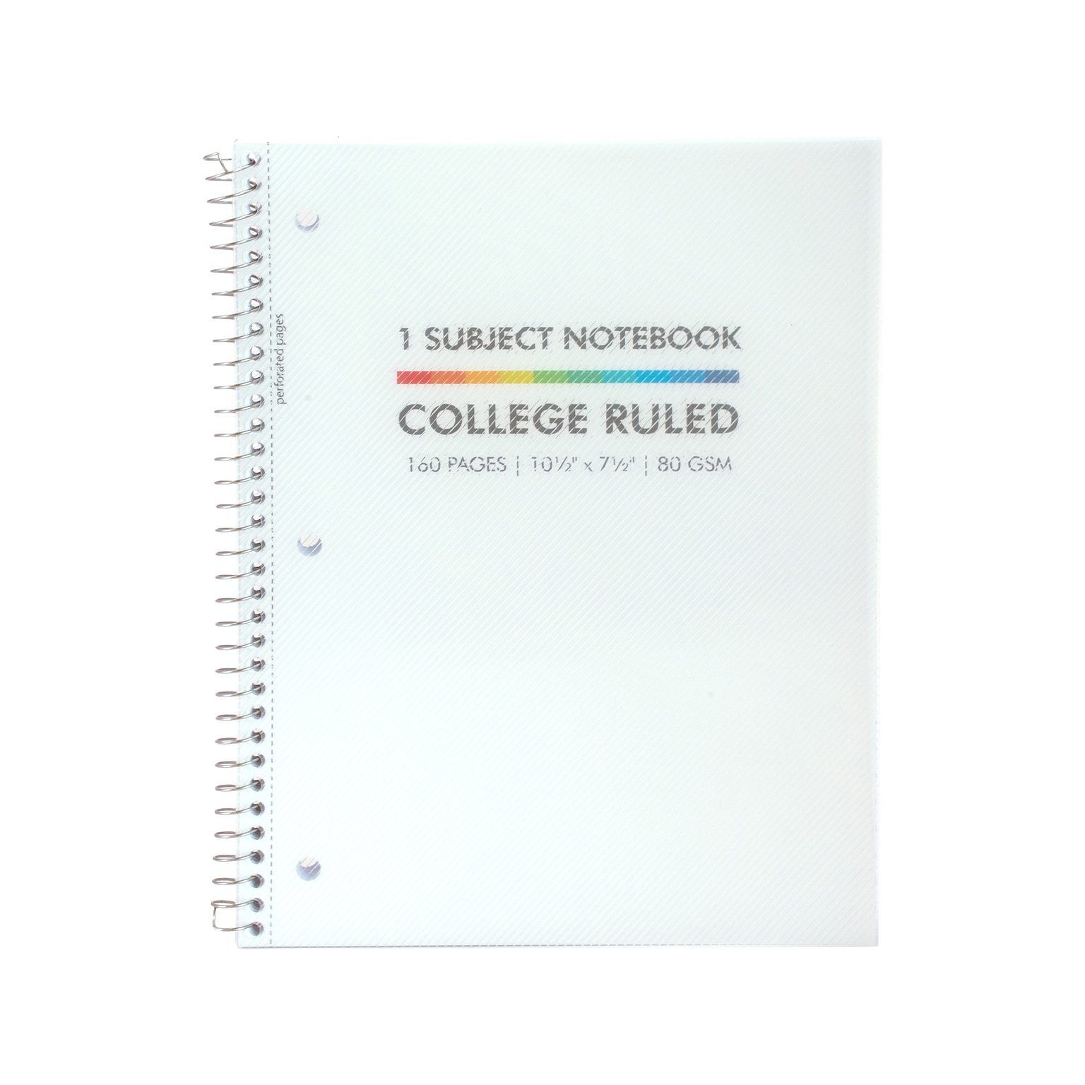 Pukka Pad Basics Subject Notebook, 7.5 x 10.5, College-Ruled, 80 Sheets, White, 3/Pack (9759-BAS)