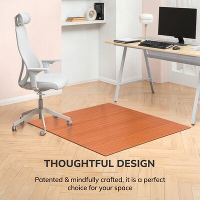 Anji Mountain Standard Bamboo Carpet & Hard Floor Chair Mat, 48" x 52", Walnut (AMB24051)