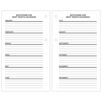 2027 AT-A-GLANCE Financial 6" x 4" Daily Calender Refill Pages, White/Black (S170-50-27)