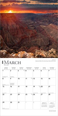 2026 BrownTrout Sunrise Sunset 12" x 12" Monthly Wall Calendar (9798330705719)