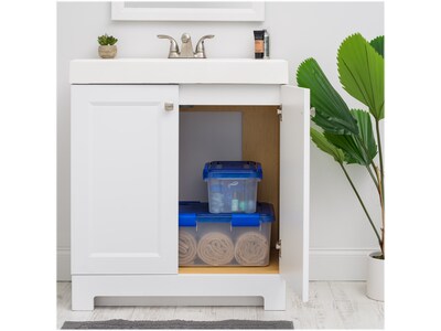Iris WeatherPro 6.5 qt. Latch Lid Storage Bin, Clear/Blue (500198)