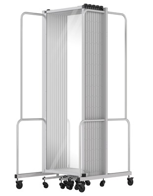 National Public Seating Robo Series 11-Panel Folding Mobile Room Divider, 72"H x 256"W, Clear Acrylic (RDG6-11CA)