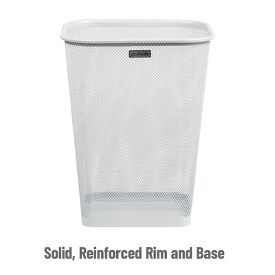 Mind Reader Metal Trash Can Without Lid, 5 Gallon, White, 2/Pack (2SQUAGA-WHT)