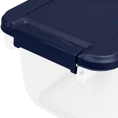 Hefty 6.5-qt Clear Storage Bin with Blue Lid, 8 Pack