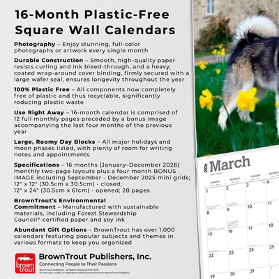 2026 BrownTrout Alaskan Malamutes 12" x 12" Monthly Wall Calendar (9798330702053)