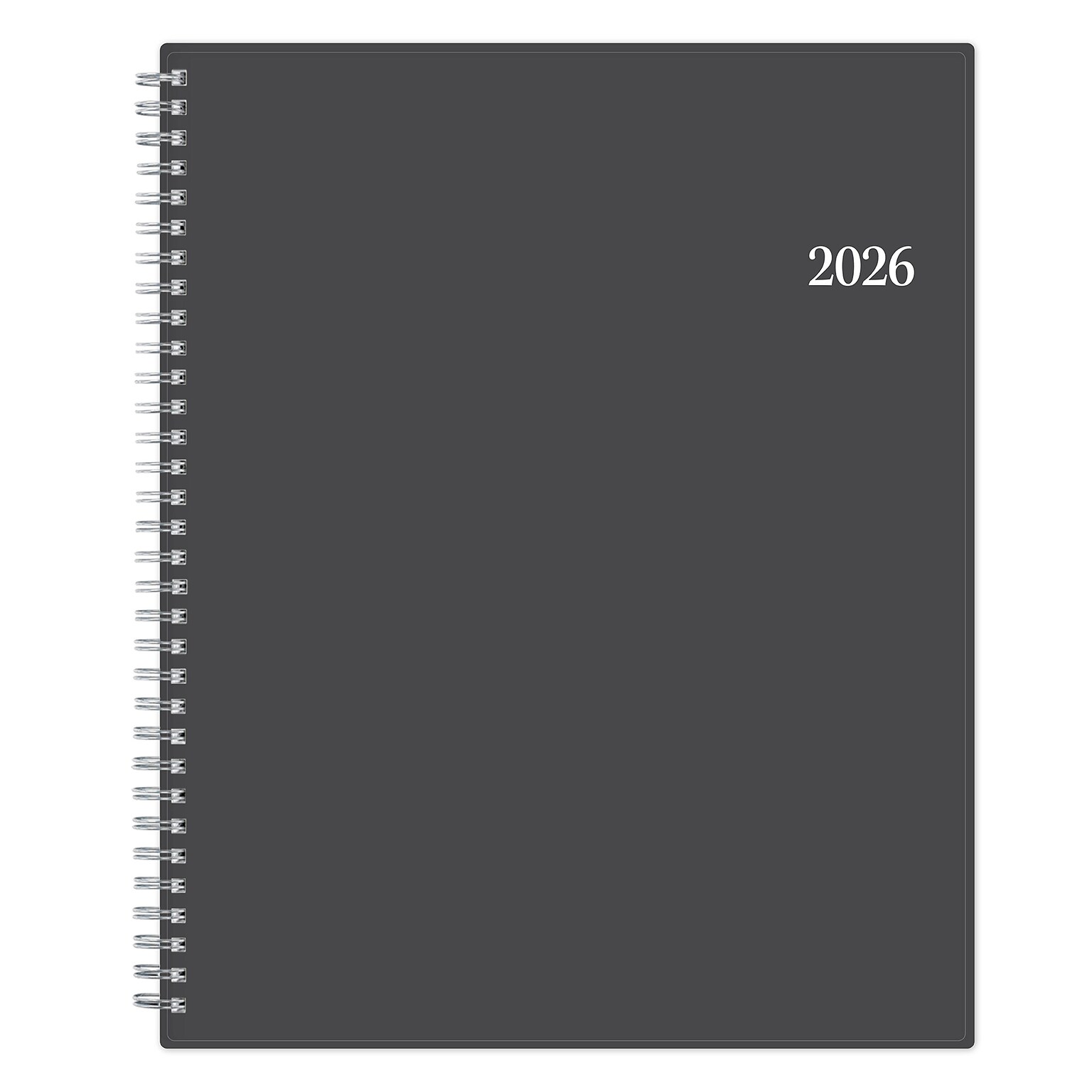 2026 Blue Sky Passages 8.5 x 11 Calendar Year Weekly & Monthly Planner, Plastic Cover, Gray (100008-26)