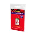 Scotch® Self Sealing Laminating Pouches, Luggage Tag, 12.5 Mil, 5/Pack (LS853)