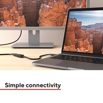 Staples TECH USB-C to USB A Audio/Video Adapter, Male to Female, Black (ST62385)