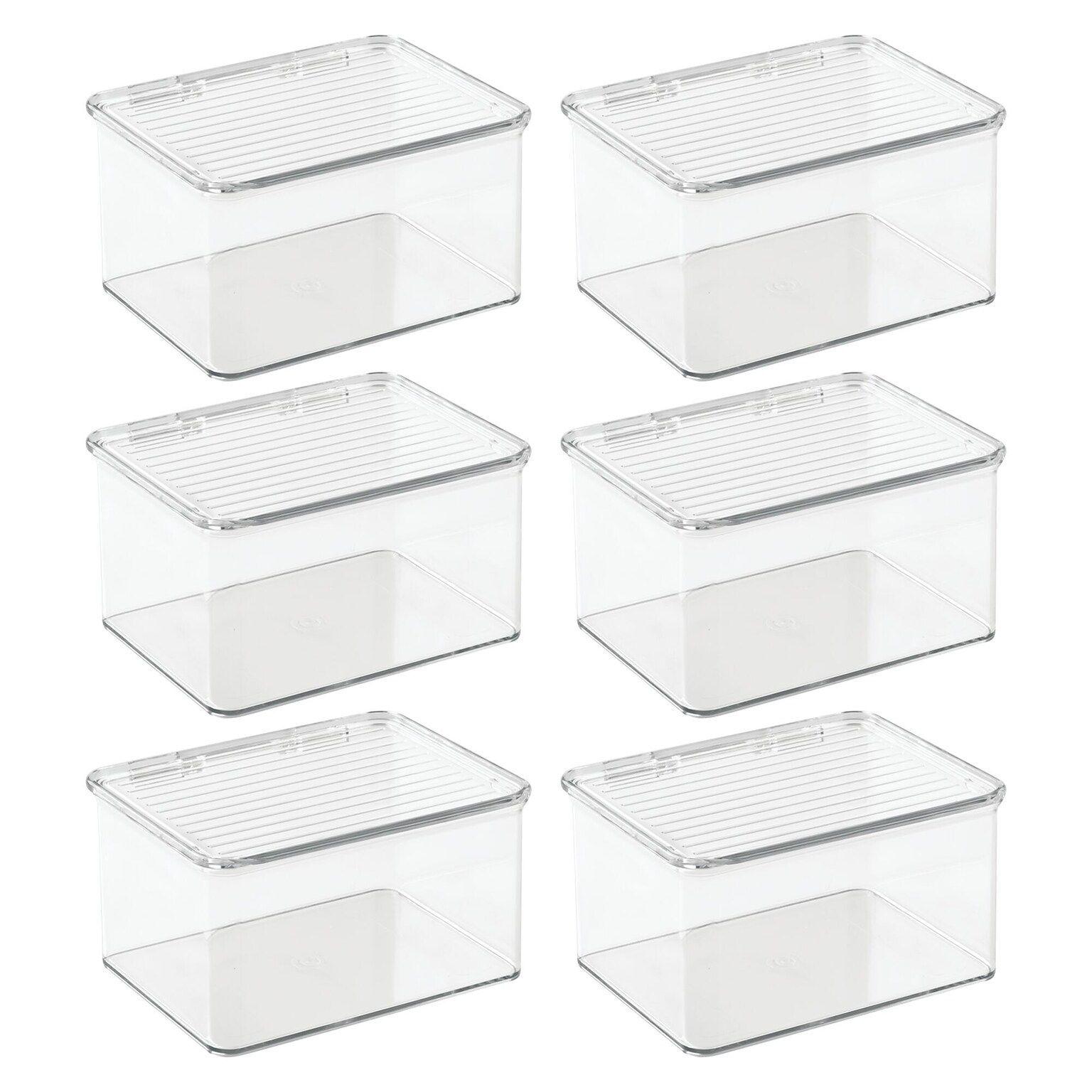 iDESIGN Hinged Lid Organizers, Clear, 6/Set (27826M6)