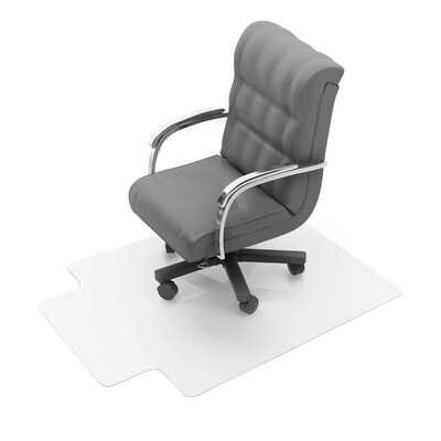 Floortex Ultimat Cleartex Carpet Chair Mat with Lip, 48" x 53", Designed for Medium-Pile Carpet, Clear Polycarbonate (1113423LR)