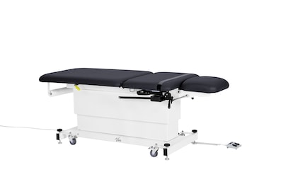 Viva Comfort XRO Electric Height and Back Adjustable Exam Table with Stirrups, 600 lb Capacity, Black (ADI903-24-BLK-MK)