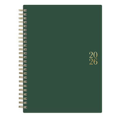 2026 Blue Sky Bespoke Letterpress 5.875 x 8.625 Calendar Year Weekly & Monthly Planner, Deep Forest Green