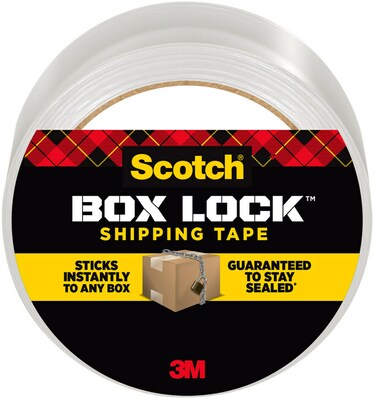 Scotch Box Lock Shipping Packing Tape, 1.88 in x 54.6 yds., Clear (3950)