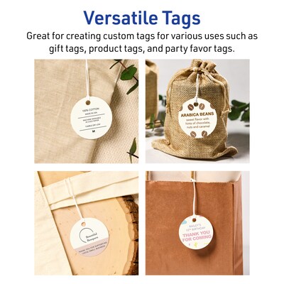 Avery 2" Diameter  Blank Price & Merchandise Tags, Ivory, 300/Carton (95290-MIT25)