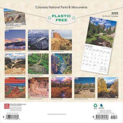 2025 BrownTrout Colorado National Parks & Monuments 12" x 12" Monthly  Wall Calendar (9781975474706)