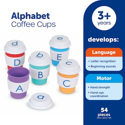 Learning Resources Alphabet Coffee Cups, Assorted Colors (LER6794)